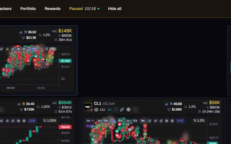 An empty slot where a hidden coin's chart was.
